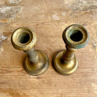 Antique French Brass Candlesticks