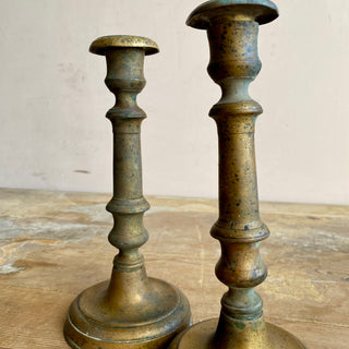Antique French Brass Candlesticks