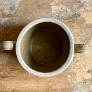Beige Stoneware Pot à Graisse With Loop Handles