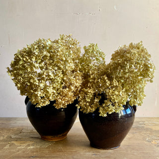 Pair of Antique French Brown Glazed Confit Pots