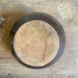 Pair of Antique French Brown Glazed Confit Pots