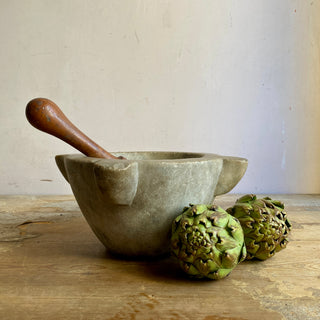Antique French Large Marble Mortar & Pestle