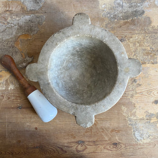 Antique French Large Marble Mortar & Pestle