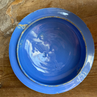 Antique French Blue Glazed Martres-Tolosane Confit Pot With Lid