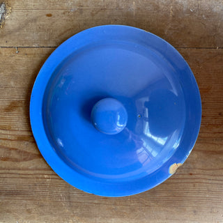 Antique French Blue Glazed Martres-Tolosane Confit Pot With Lid