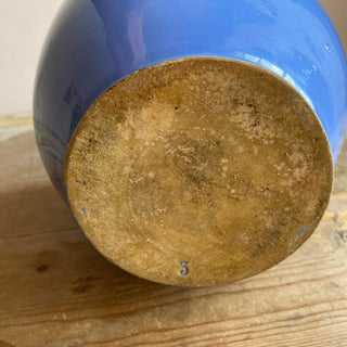 Antique French Blue Glazed Martres-Tolosane Confit Pot With Lid