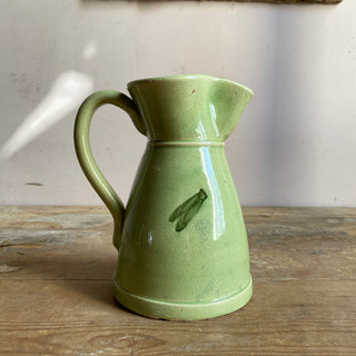 Vintage French Glazed Green Water Jug