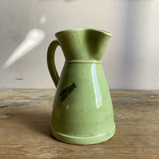 Vintage French Glazed Green Water Jug