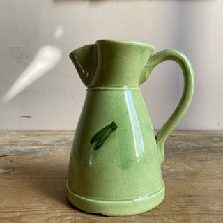 Vintage French Glazed Green Water Jug