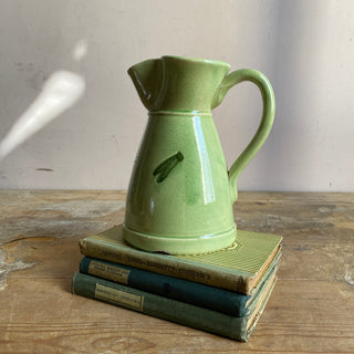 Vintage French Glazed Green Water Jug