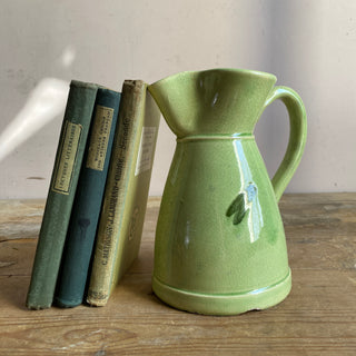 Vintage French Glazed Green Water Jug