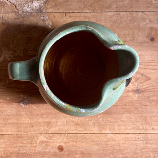 Vintage French Glazed Green Water Jug