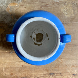Antique French Blue Glazed Martres-Tolosane Confit Pot