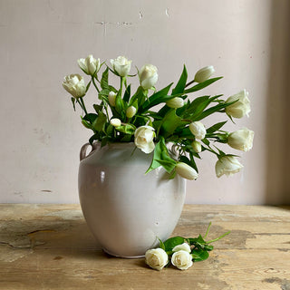 Antique French White Glazed Martres-Tolosane Confit Pot