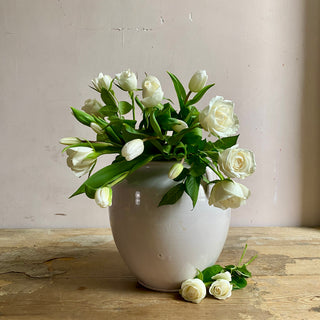 Antique French White Glazed Martres-Tolosane Confit Pot