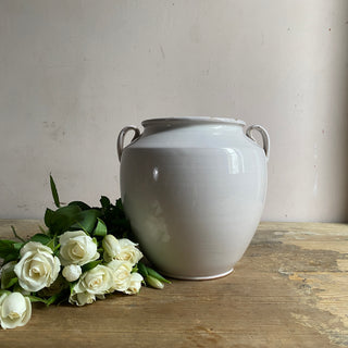 Antique French White Glazed Martres-Tolosane Confit Pot