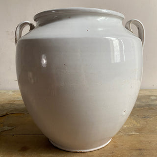 Antique French White Glazed Martres-Tolosane Confit Pot