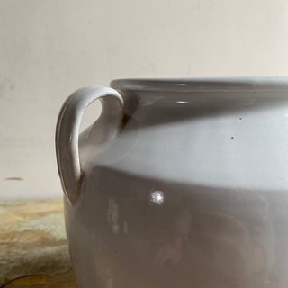 Antique French White Glazed Martres-Tolosane Confit Pot