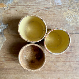 TRIO OF ANTIQUE FRENCH GLAZED CONFITURE (JAM) POT
