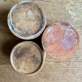TRIO OF ANTIQUE FRENCH GLAZED CONFITURE (JAM) POT