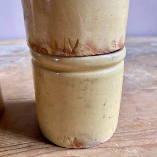 TRIO OF ANTIQUE FRENCH GLAZED CONFITURE (JAM) POT