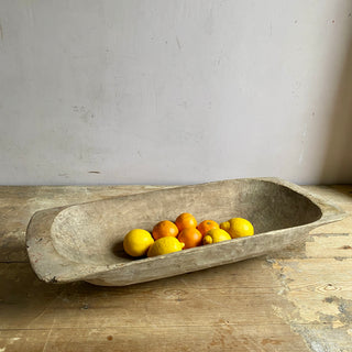 Antique French Wooden Dough Bowl