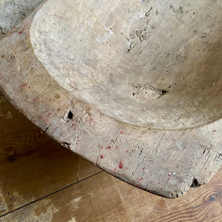 Antique French Wooden Dough Bowl