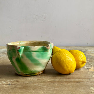 Antique French Glazed Terracotta Mortar