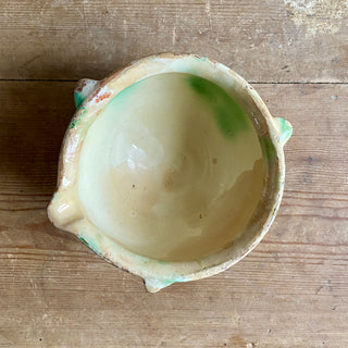 Antique French Glazed Terracotta Mortar