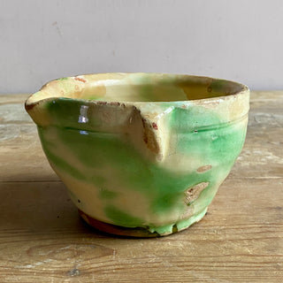 Antique French Glazed Terracotta Mortar