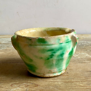 Antique French Glazed Terracotta Mortar