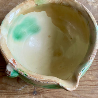 Antique French Glazed Terracotta Mortar