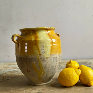Antique Yellow Glazed Confit Pot