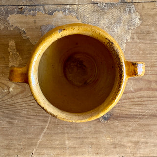 Antique Yellow Glazed Confit Pot - Rare Very Small Size