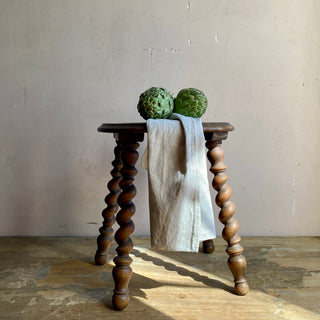 Antique French Ornate Turned Leg Stool