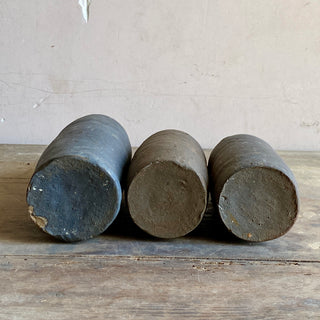 Trio of 19th Century French Primitive Handmade Stoneware Bottles