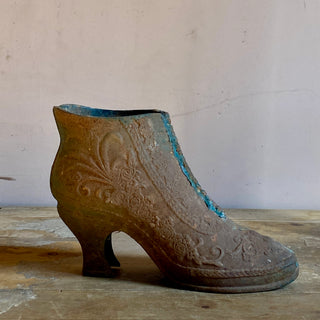 Antique French Cast Iron Boot Planter