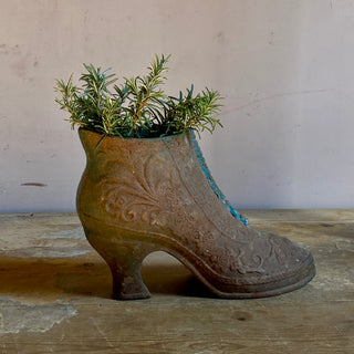 Antique French Cast Iron Boot Planter