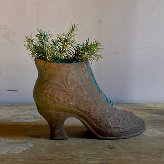 Antique French Cast Iron Boot Planter