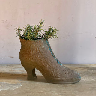 Antique French Cast Iron Boot Planter