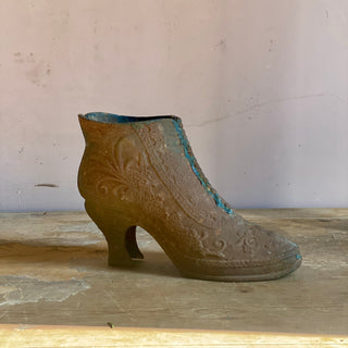 Antique French Cast Iron Boot Planter