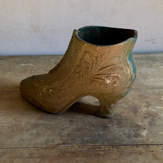 Antique French Cast Iron Boot Planter
