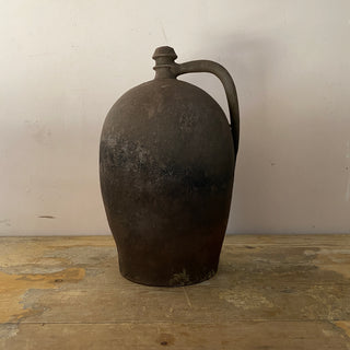 Antique French Brown Oil Jug