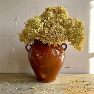 Antique French Orange Glazed Confit Pot