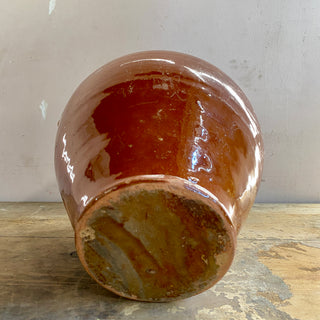 Antique French Orange Glazed Confit Pot