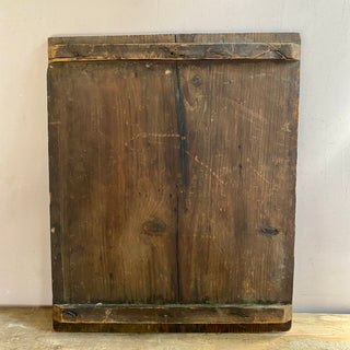 Antique French Portrait Painted on Wooden Board