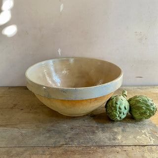 Vintage French Stoneware Mixing Bowl - Very Large