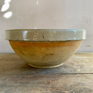 Vintage French Stoneware Mixing Bowl - Very Large