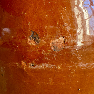 Antique French Orange Glazed Confit Pot