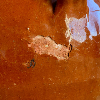 Antique French Orange Glazed Confit Pot